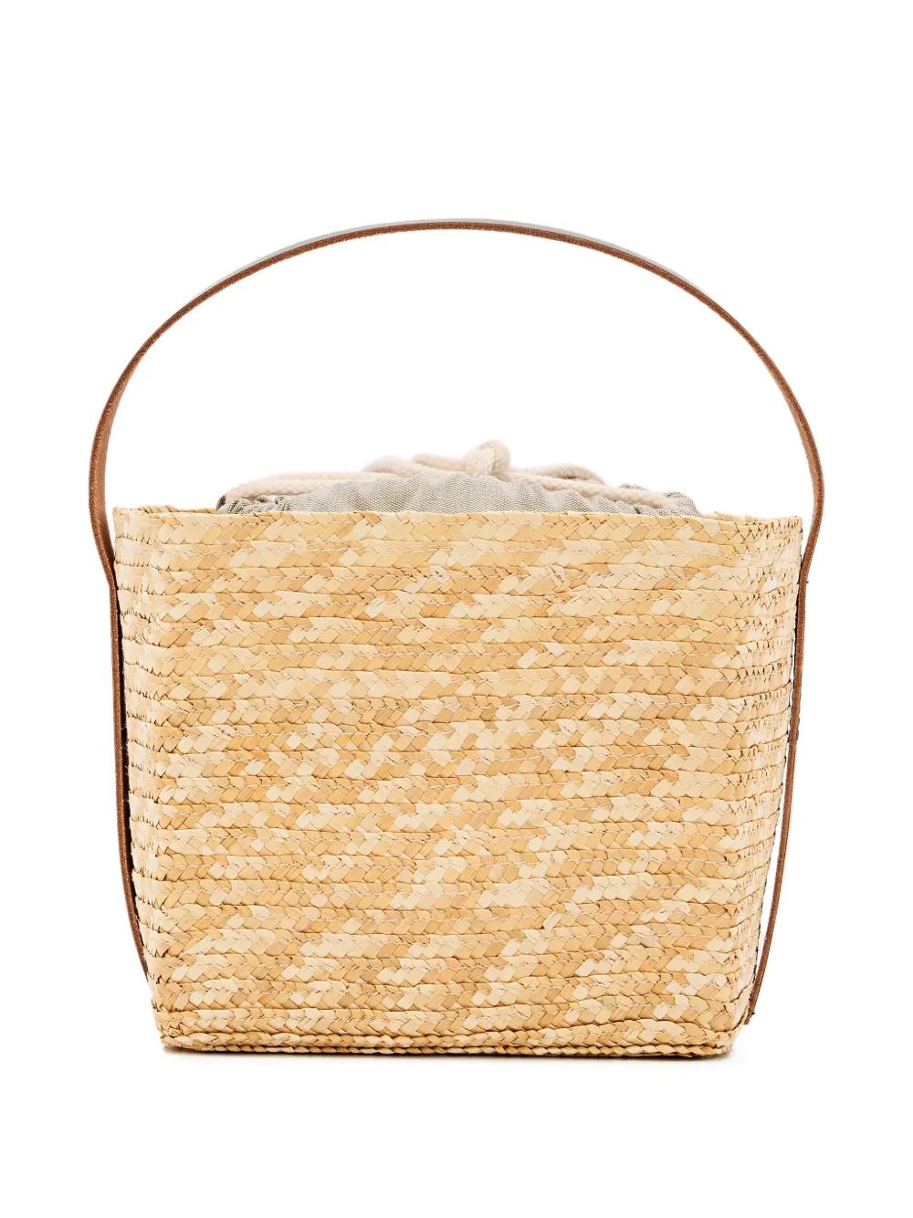 トートバッグ Plan C Woven Raffia Shopper Bag Plan C Woven-Raffia Tote Bag in Natural | Lyst
