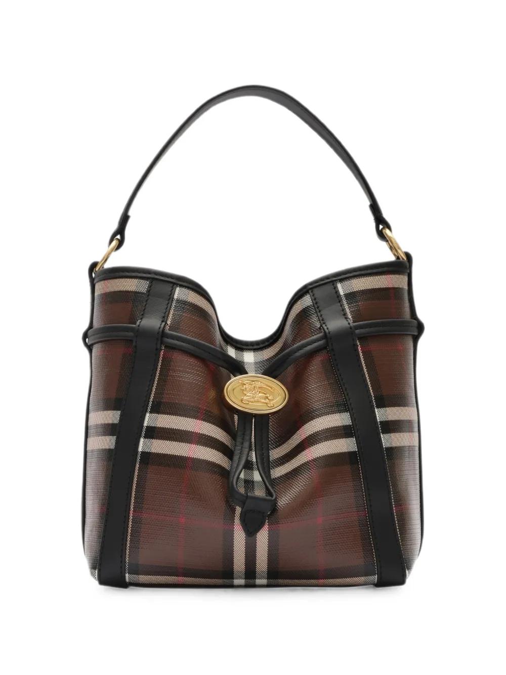Burberry チェック バケットバッグ ミニ ブラック | Lyst
