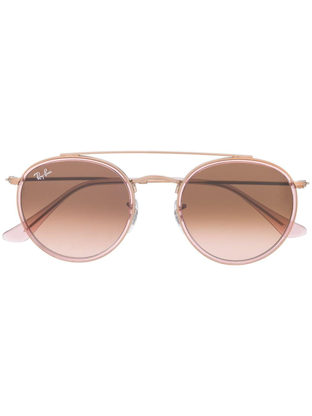 Ray-Ban Round Double Bridge Sunglasses in Pink | Lyst
