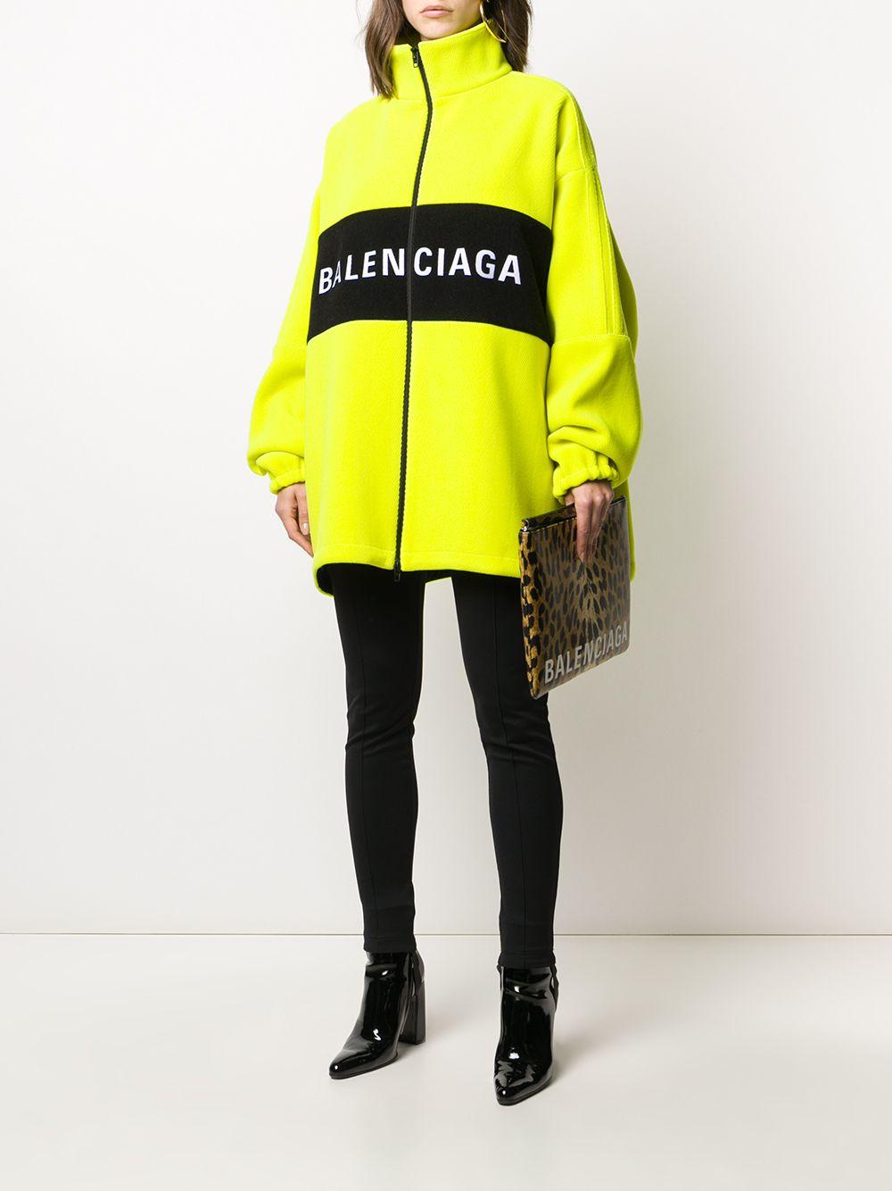 Balenciaga Oversized Zipped Logo Jacket in Yellow | Lyst