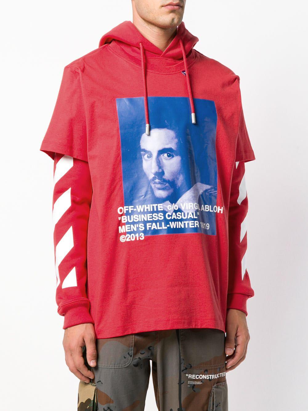 Sudadera con estampado colour block Off-White c/o Virgil Abloh de hombre de  color Rojo | Lyst