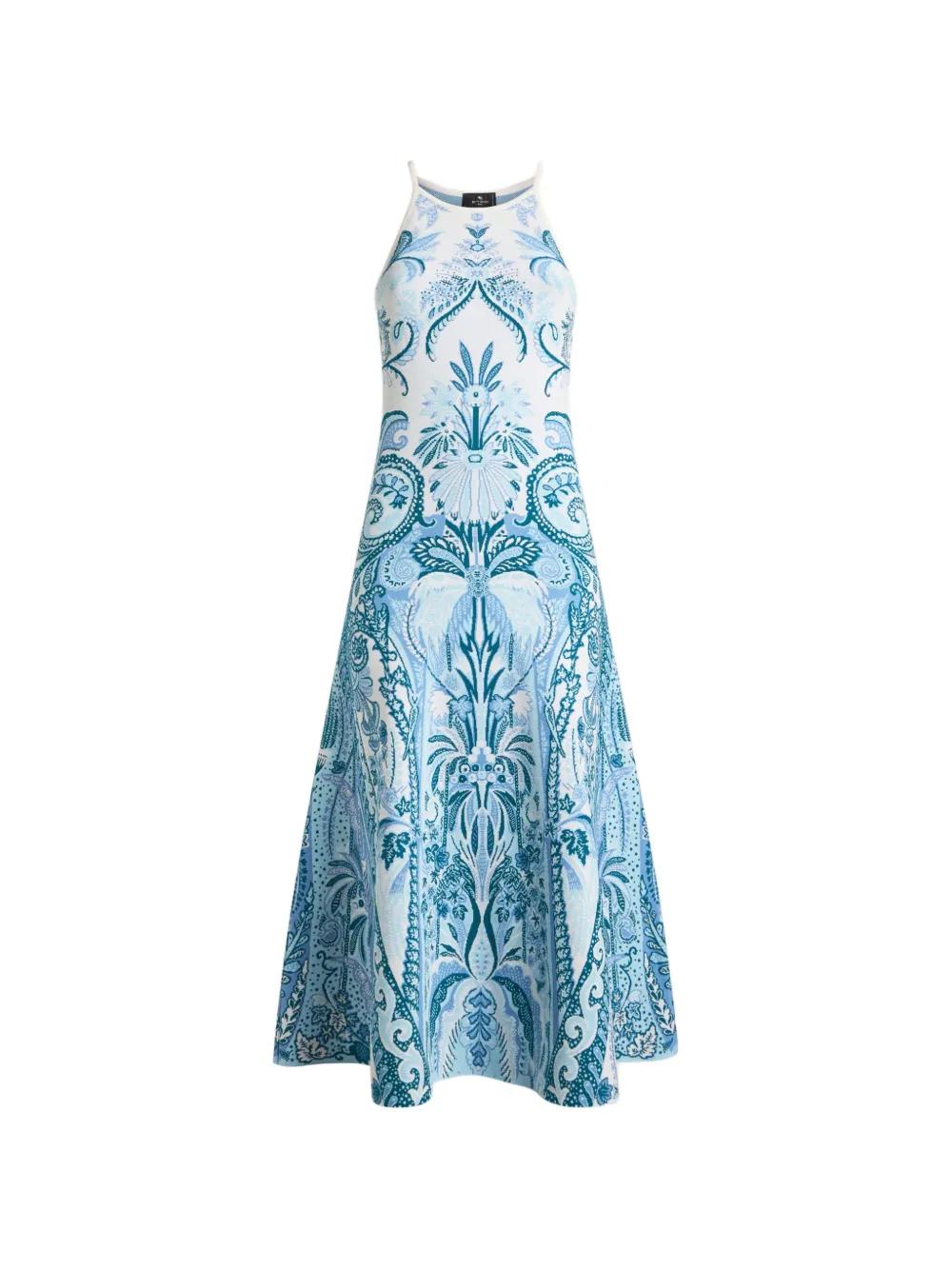 dolce and gabbana blue lace dress Etro