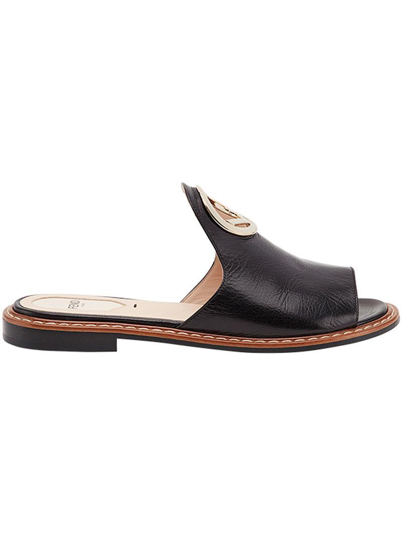 fendi leather mules
