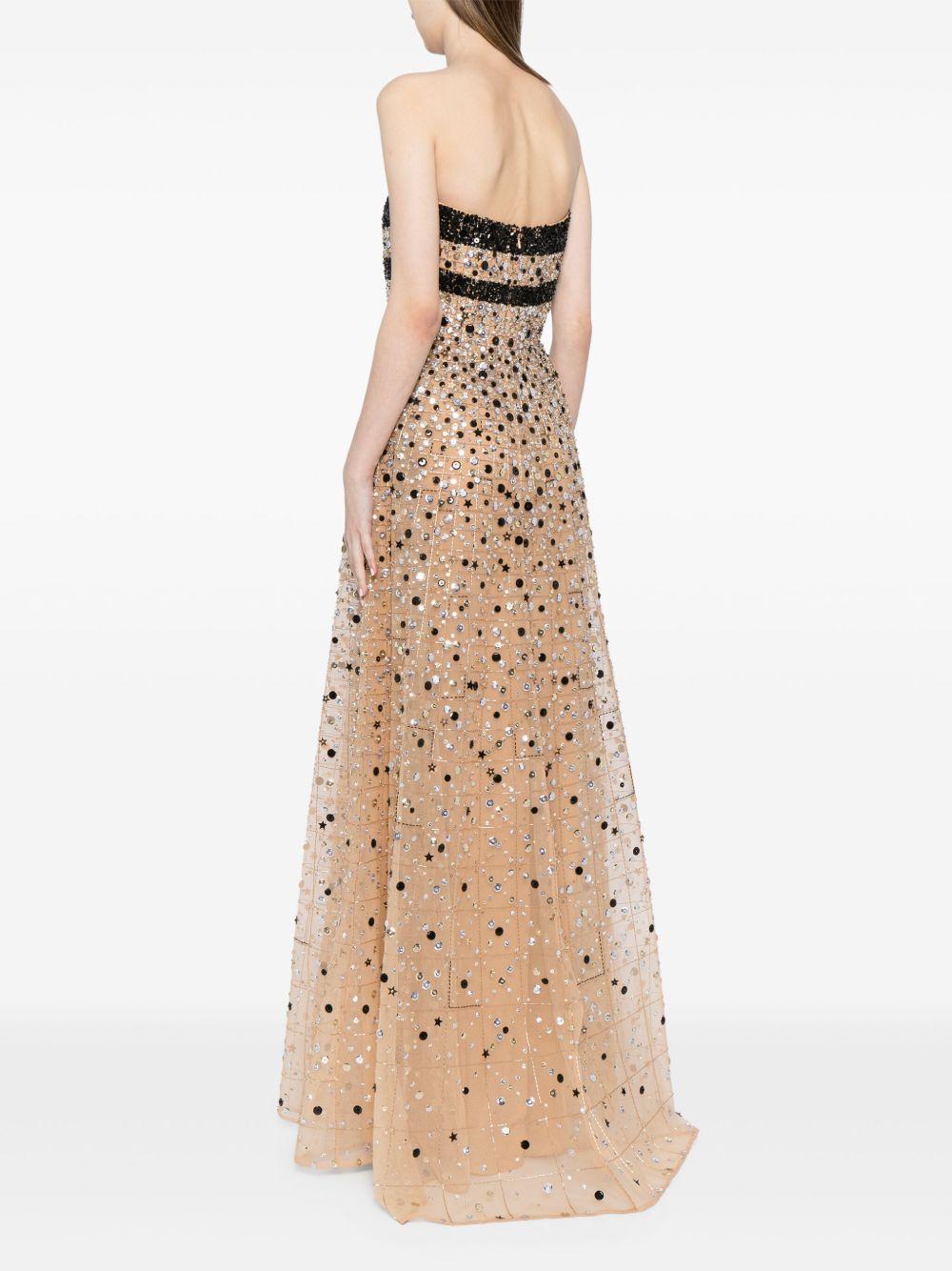Elie Saab Bead-Embroidered Silk Long Dress in Natural | Lyst UK Elie Saab Bead-Embroidered Silk Long Dress in Natural | Lyst UK