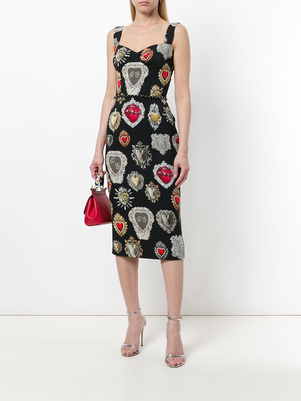 Dolce & Gabbana Sacred Heart Print Dress in Black | Lyst