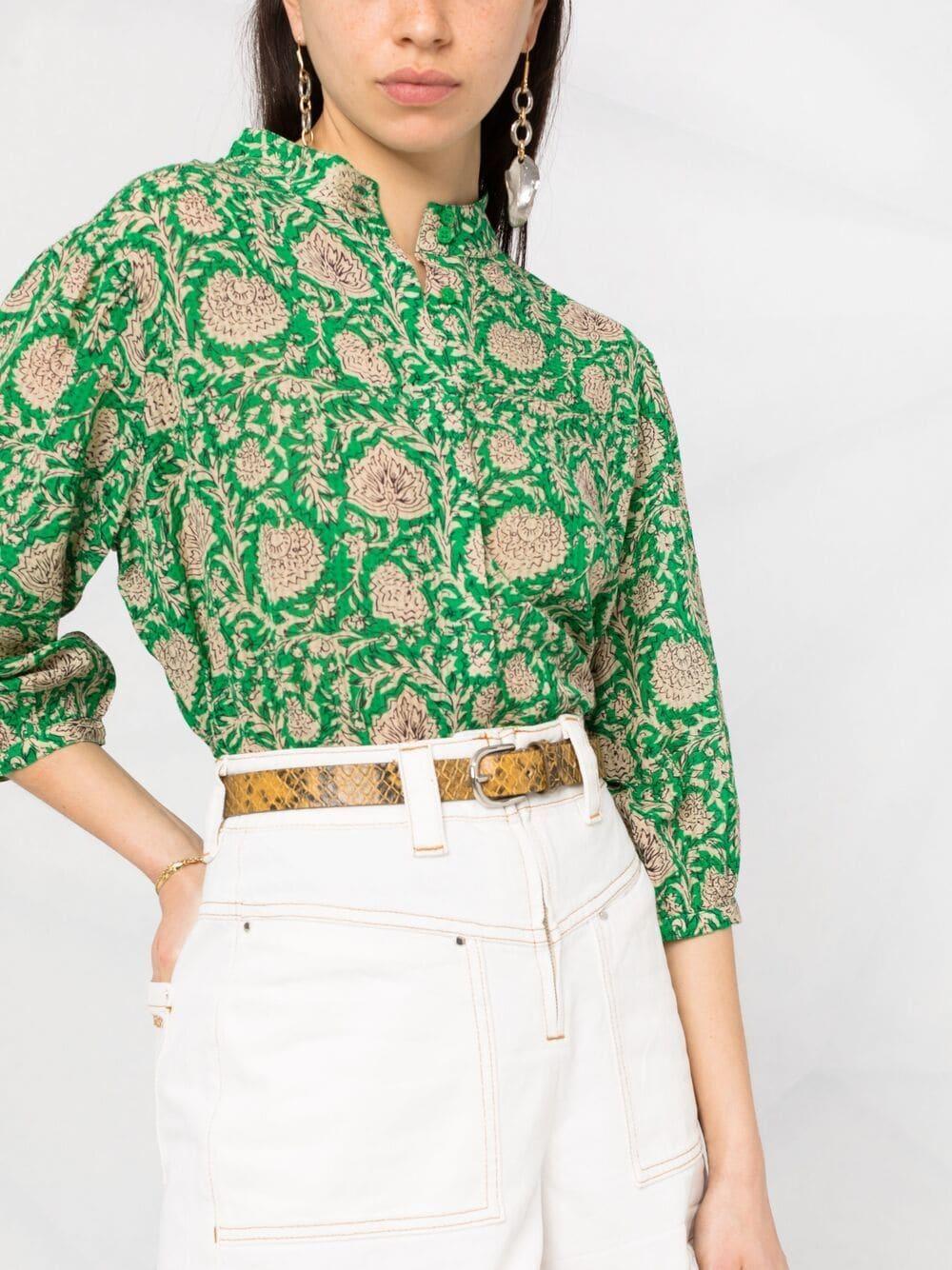 Chemise Panama à fleurs Ba&sh en coloris Vert | Lyst