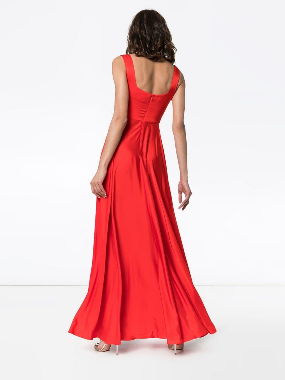 Solace London Naie Satin Maxi-dress in Red - Lyst