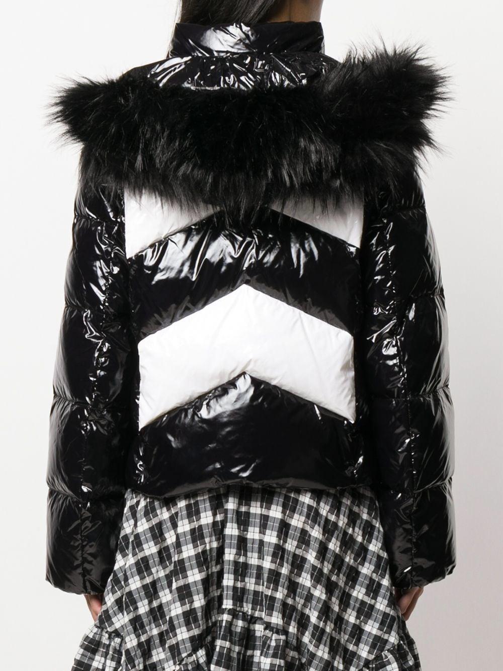 MICHAEL Michael Kors Synthetic Ciré Colour Block Puffer Jacket in Black -  Lyst