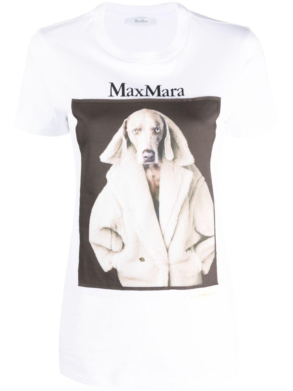 Max Mara レディース ホワイト ロゴ Tシャツ トップス