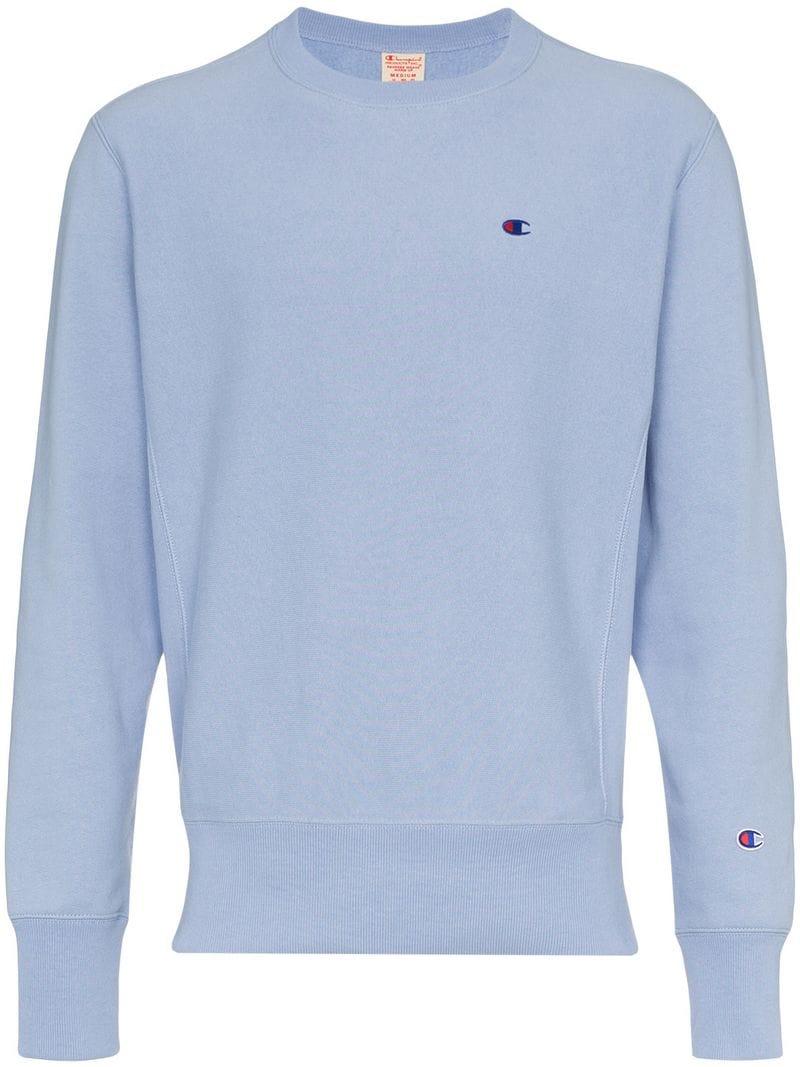 pale blue champion hoodie