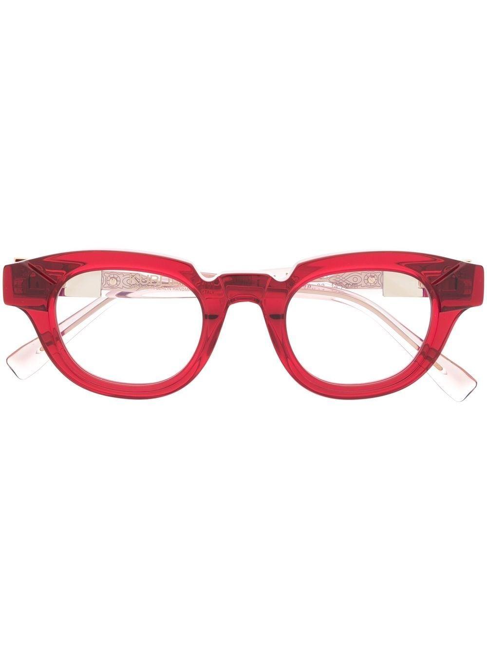 Kuboraum S1 Transparent Round Glass Frames in Red Lyst