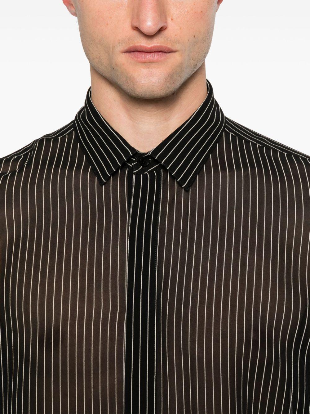 Saint Laurent メンズ ブラック ストライプ シャツ シャツ