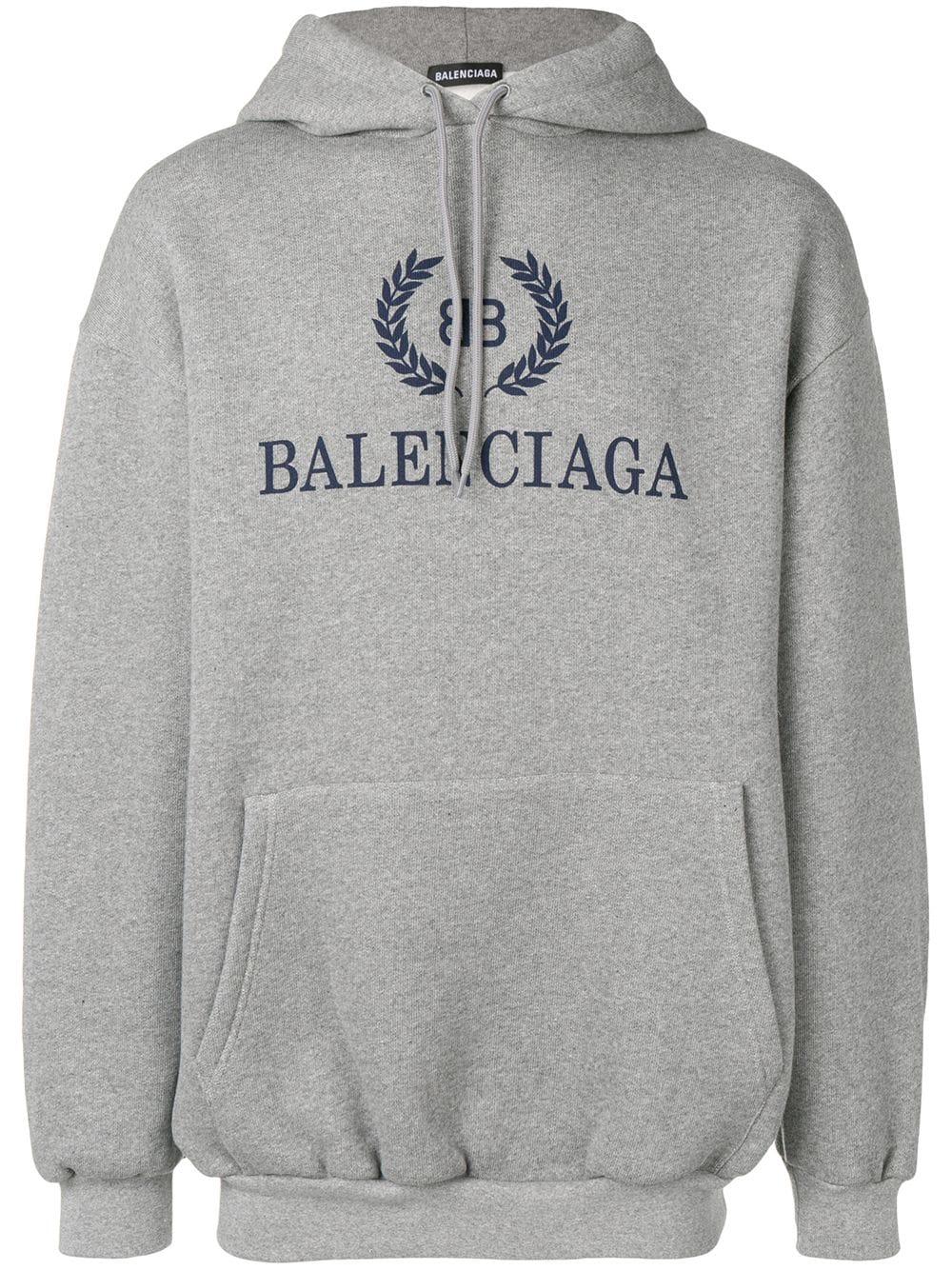 Balenciaga BB Kapuzensweatshirt in Grau für Herren | Lyst DE