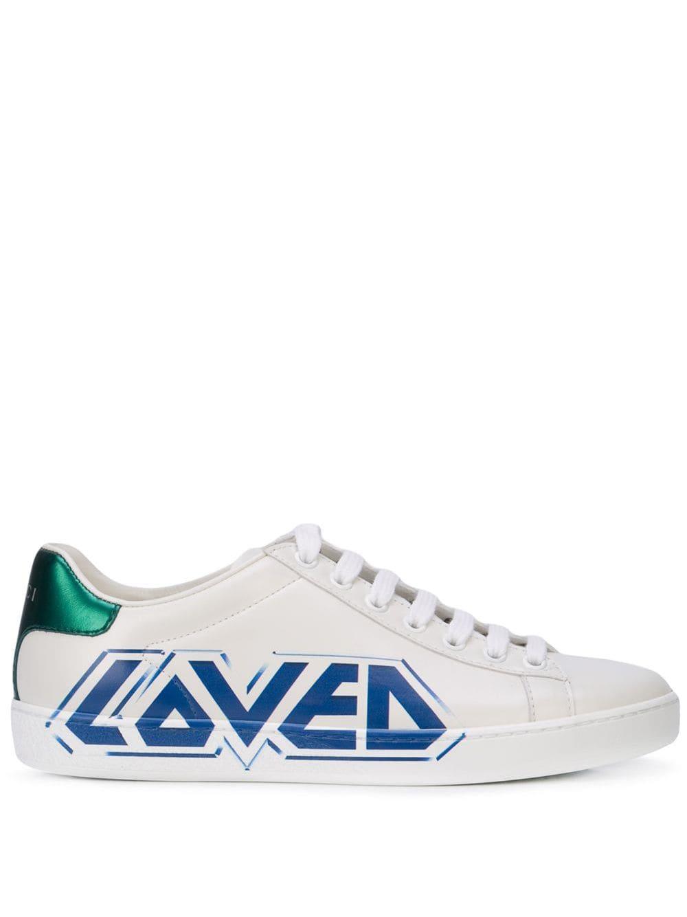 Gucci Leather Loved Sneakers in White - Lyst