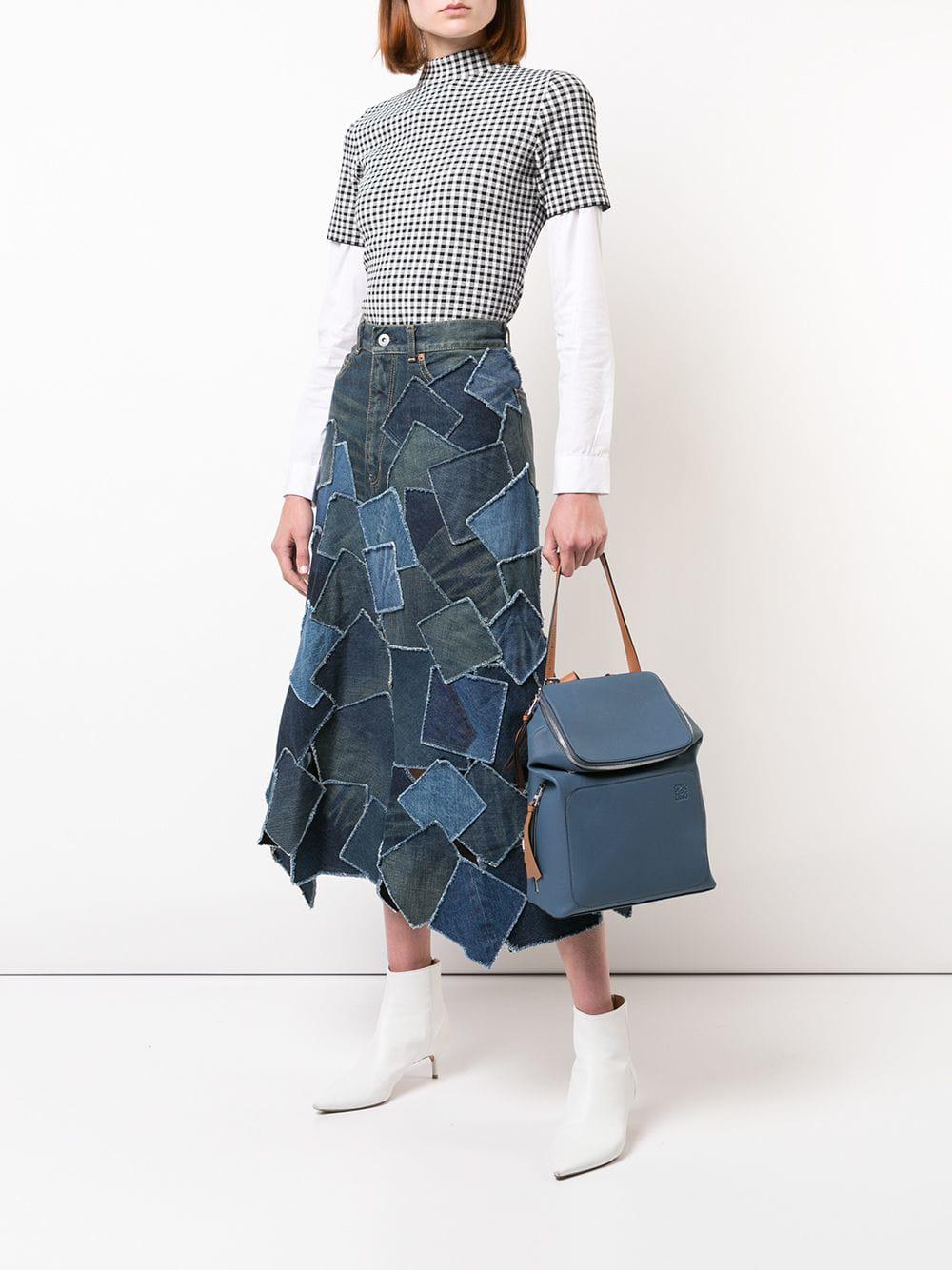 Loewe Leather Goya Backpack in Blue | Lyst