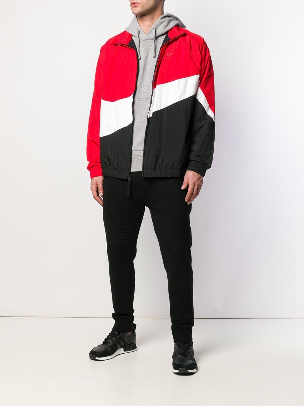 Nike Large Swoosh Windbreaker Jacket in Red for Men | Lyst