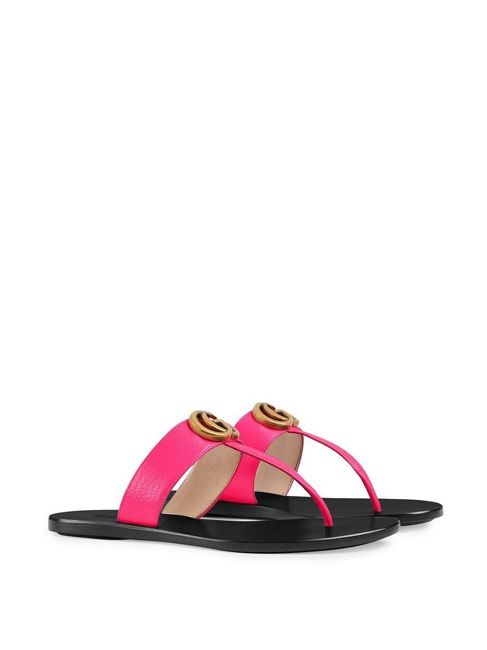 pink gucci thong sandals