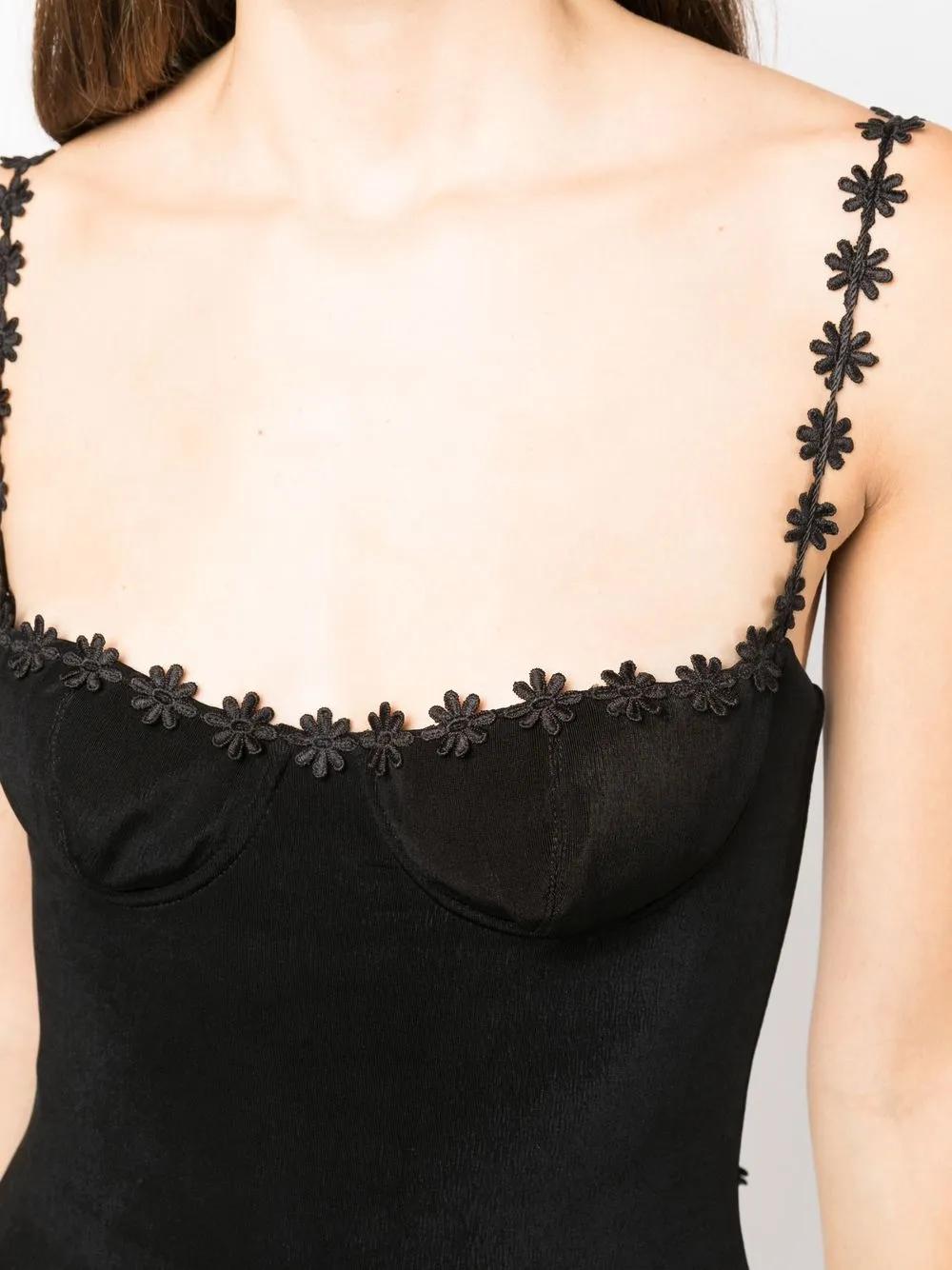 mirror palais black lace dress Ballet Corset Dress Lined in Noir M