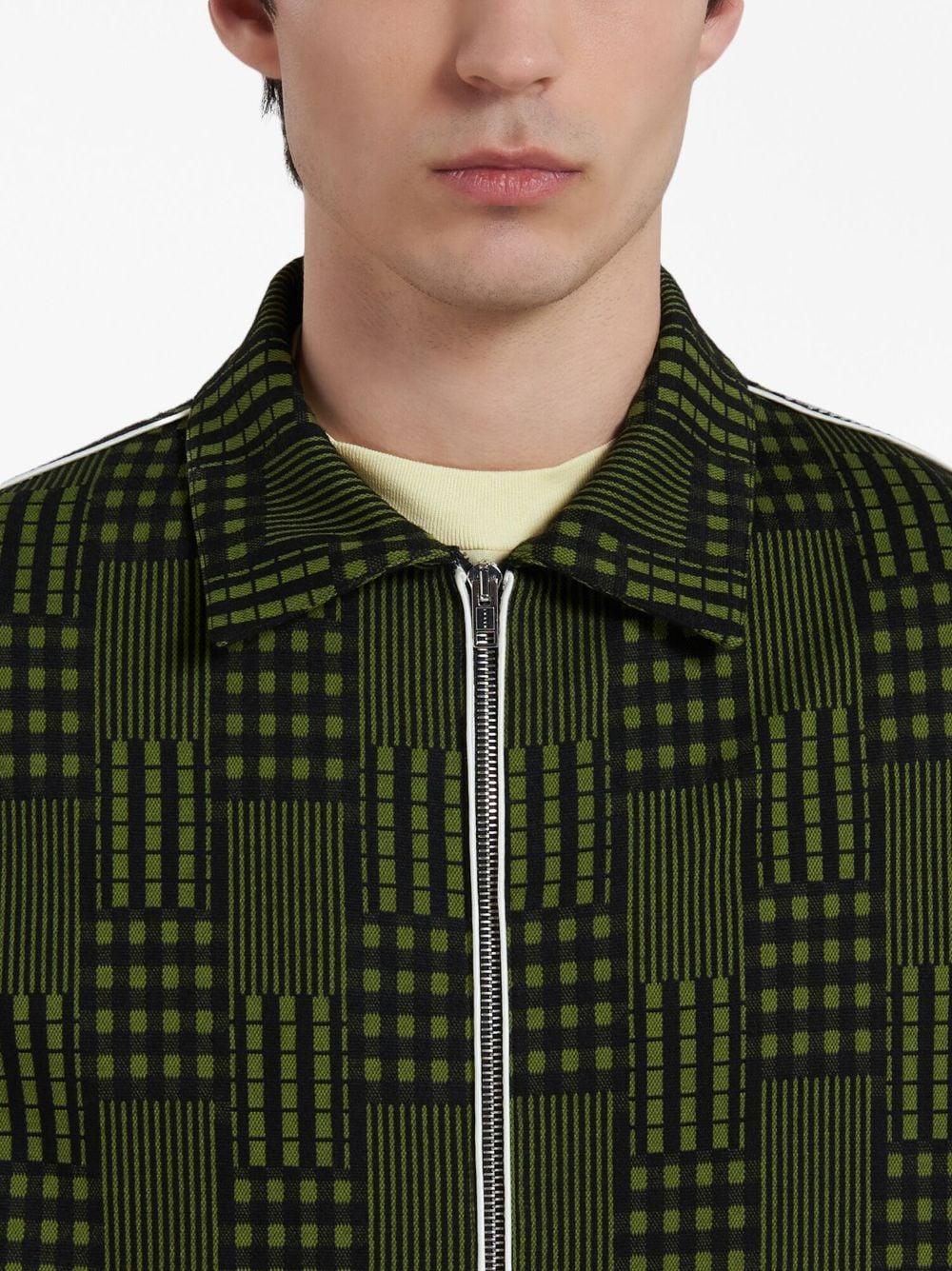 Marni Geometric-print Zip-up Jacket in Green for Men | Lyst