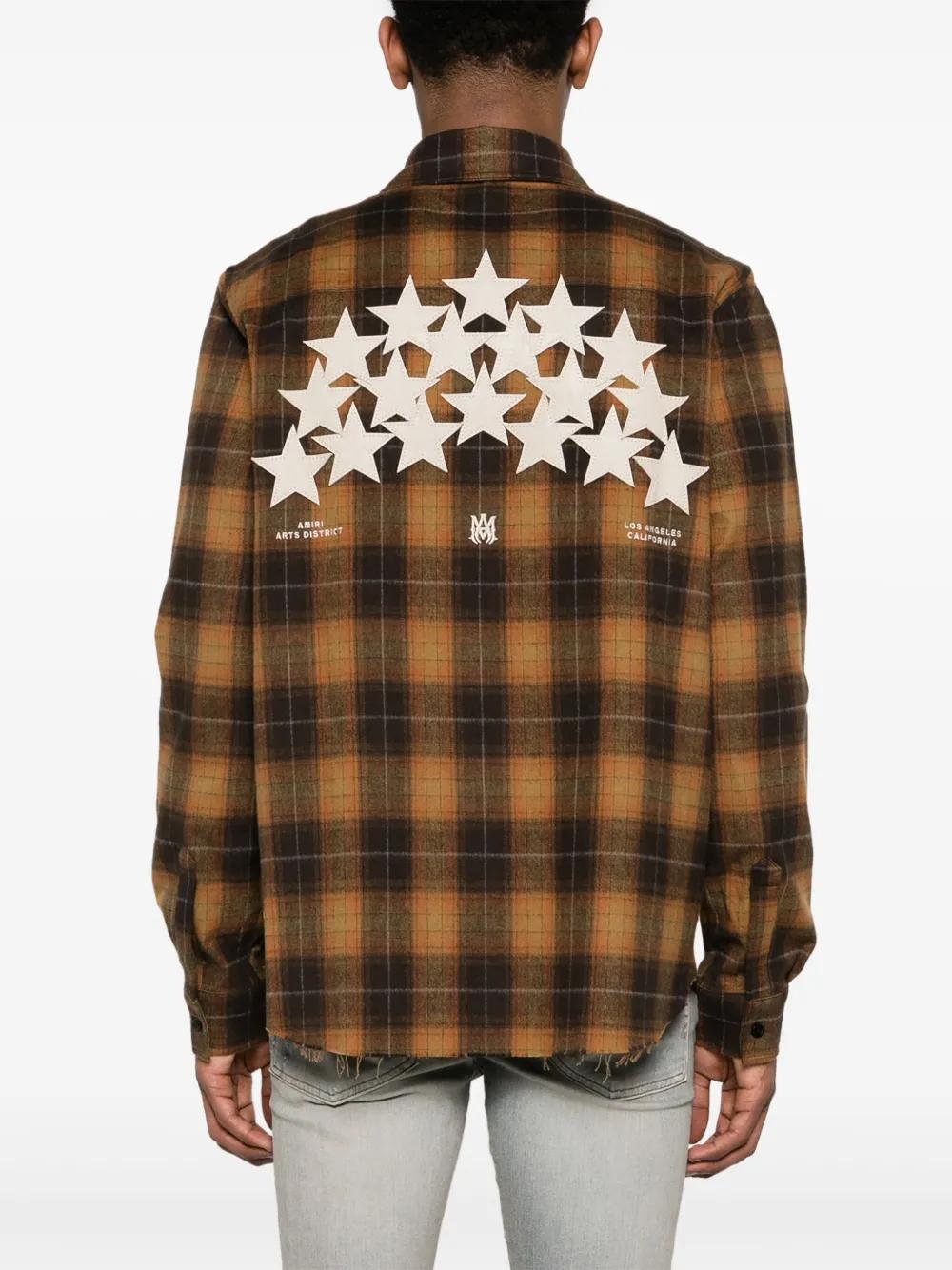 Amiri Star Leather Flannel Shirt for Men | Lyst UK