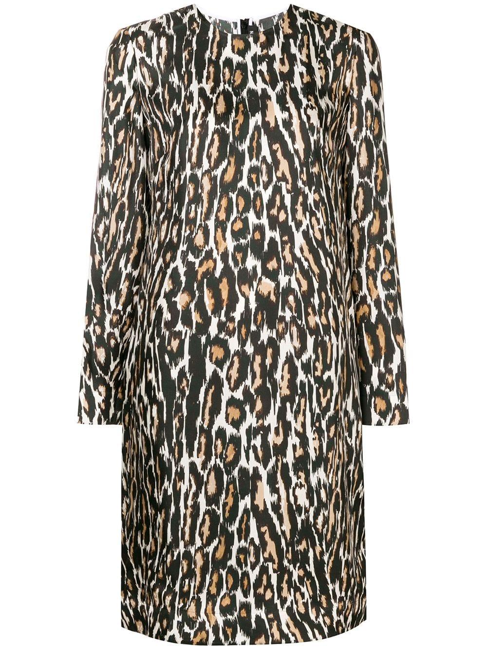 CALVIN KLEIN 205W39NYC Silk Leopard Print Midi Dress in Black - Save 12 ...