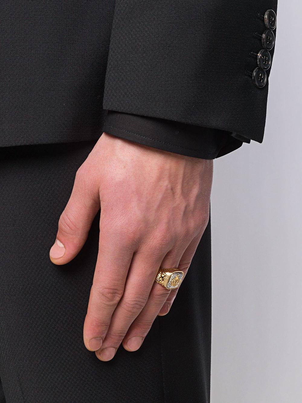 Dolce & Gabbana Crown Signet Ring in Metallic for Men | Lyst