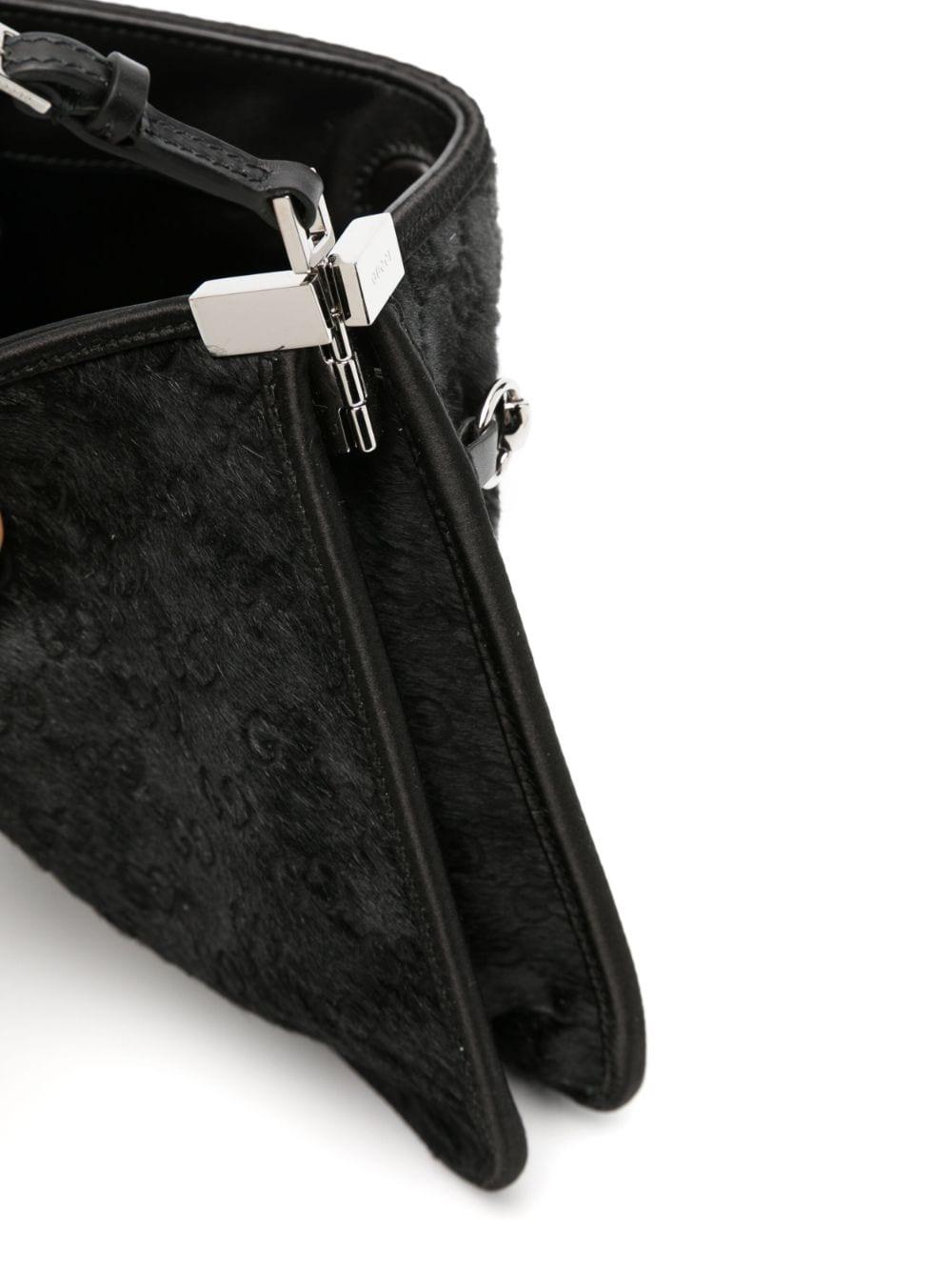 Gucci Horsebit Slim small shoulder bag in black calf hair
