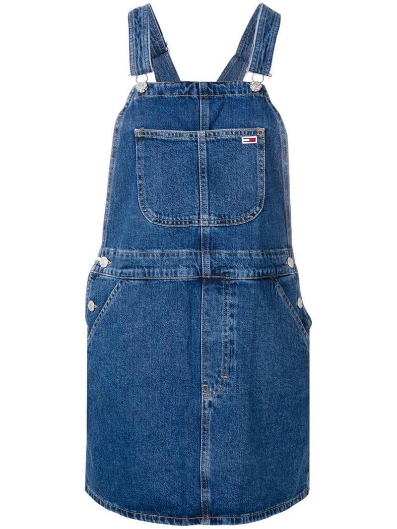 tommy jeans summer heritage dungaree dress