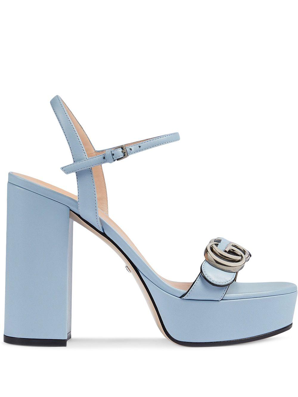 Gucci Platform Sandal With Double G in Blue | Lyst