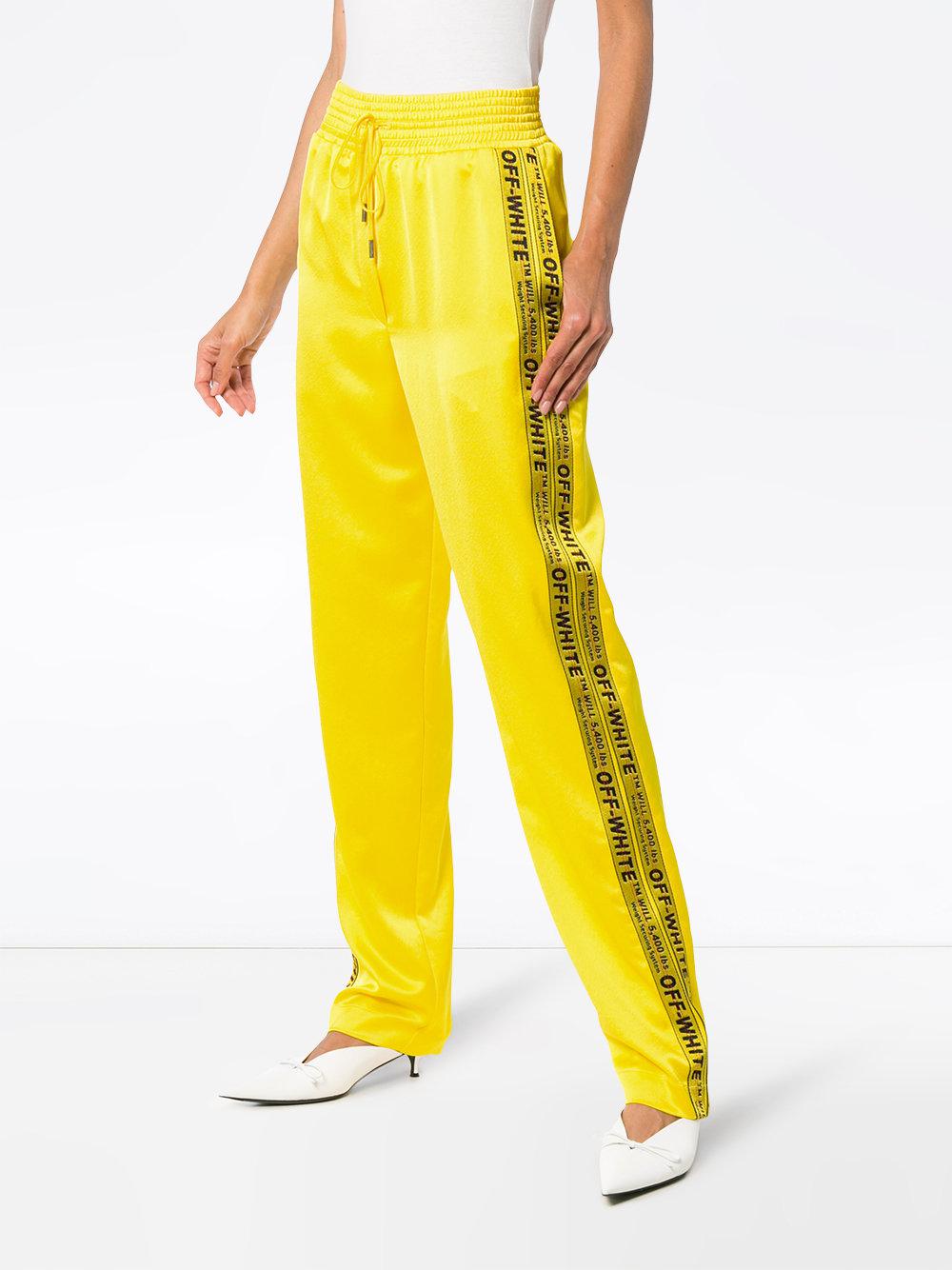 Off-White c/o Virgil Abloh Synthetic Industrial Logo Striped Track Pants in  Yellow & Orange (Yellow) - Lyst