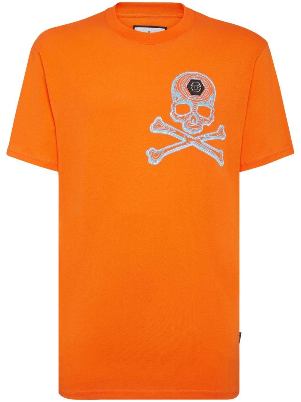 Philipp plein orange skull t deals shirt