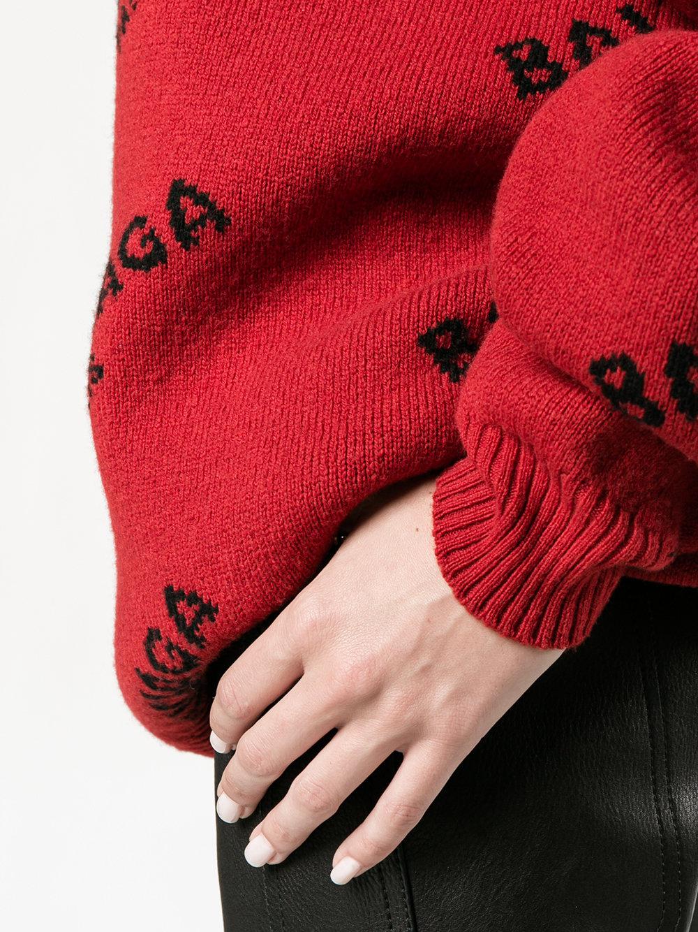 Balenciaga Logo Jumper in Red Lyst