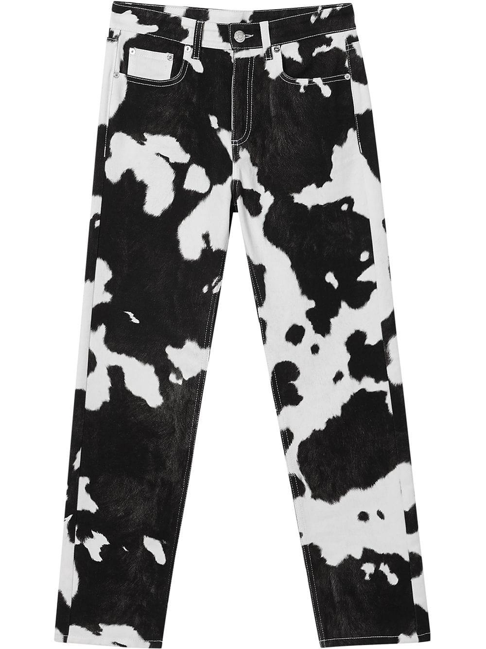Burberry Monochrome Cow Print Denim Slim Fit Jeans S Waist 25 Burberry