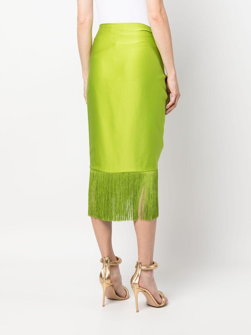 Michael Kors Fringed Midi Skirt in Green Lyst UK