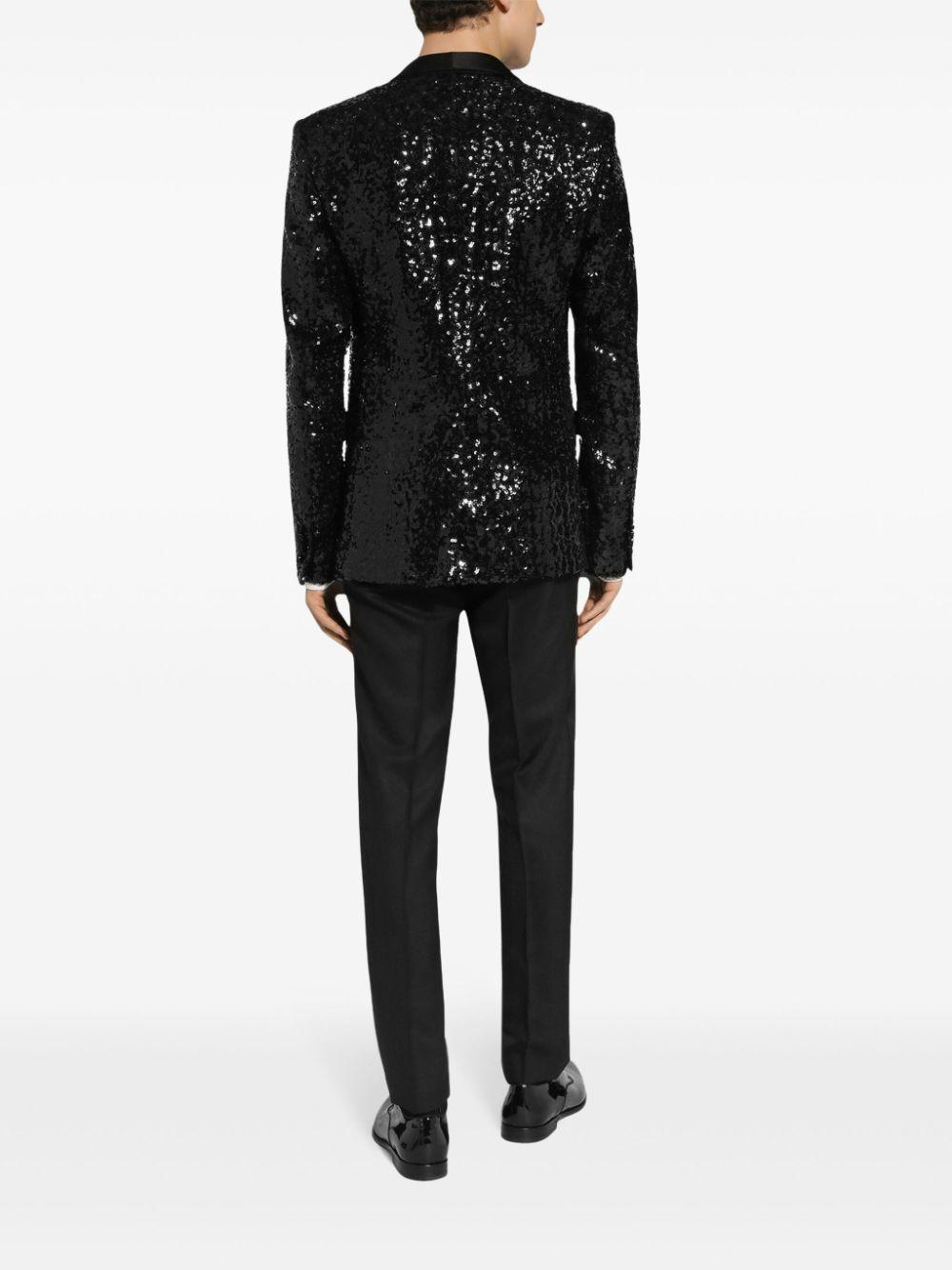 Dolce & Gabbana メンズ ブラック スパンコール ジャケット ジャケット