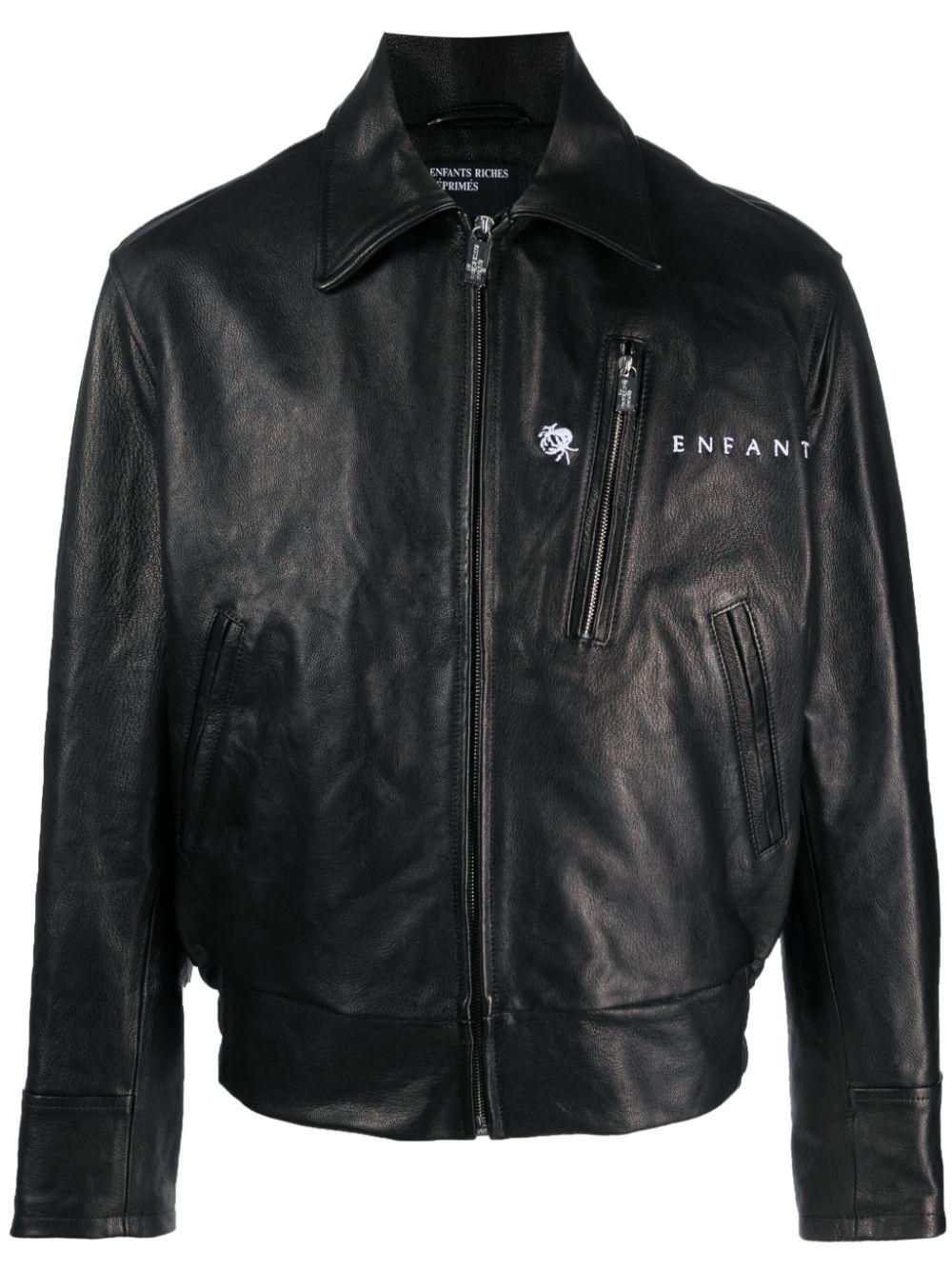 Enfants Riches Deprimes Opium Den Frank Leather Jacket in Black