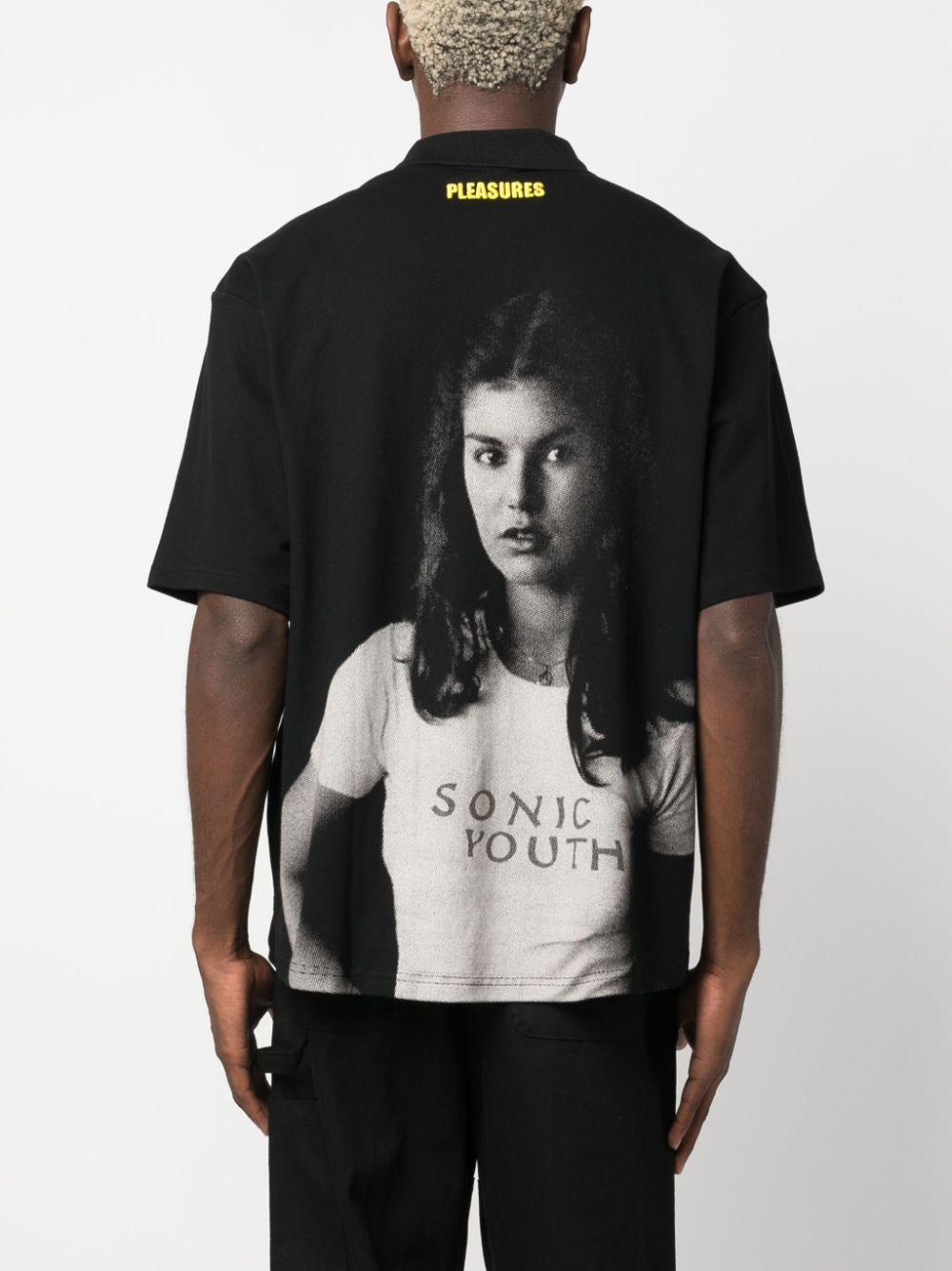 Pleasures X Sonic Youth Photograph-print Polo Shirt in Black for