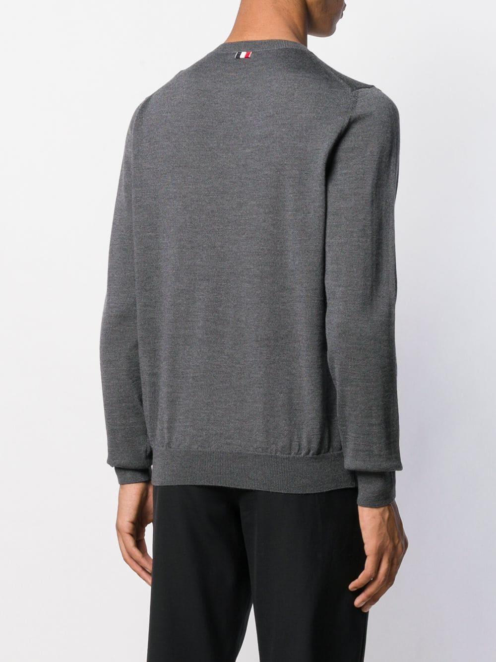 Moncler Wool Crewneck Knitted Jumper in Grey (Gray) for Men Lyst