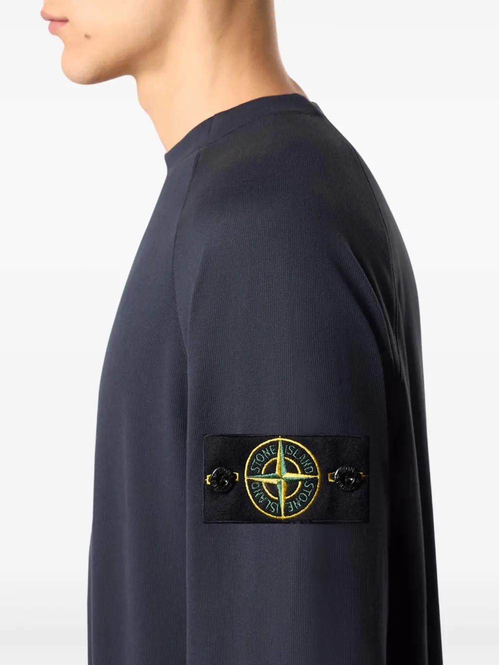 メンズ Stone Island コンパスバッジ スウェットシャツ ブルー