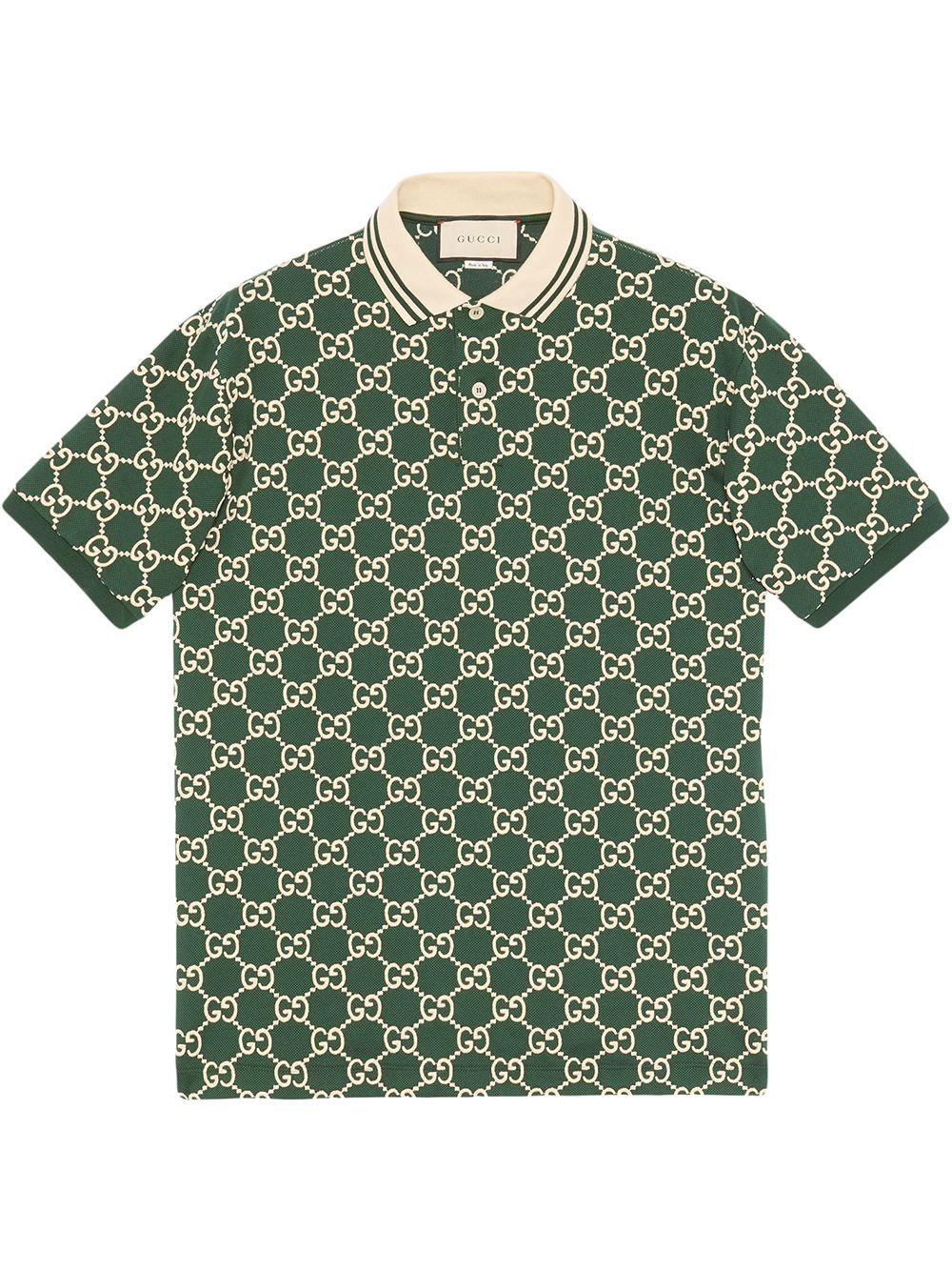 Polo bande Web en coton brodé Gucci pour homme en coloris Vert | Lyst