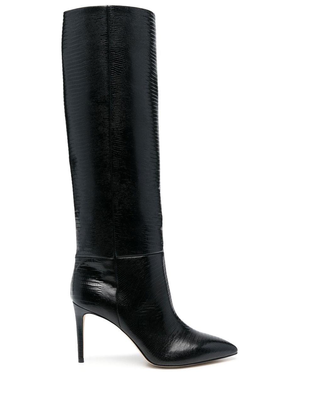 Paris Texas 100mm Leather Stiletto Boots in Black | Lyst