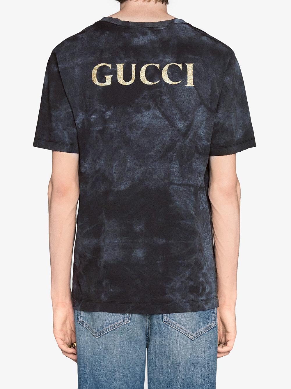 Gucci Cotton Ac/dc Print Tie-dye T-shirt in Black for Men | Lyst