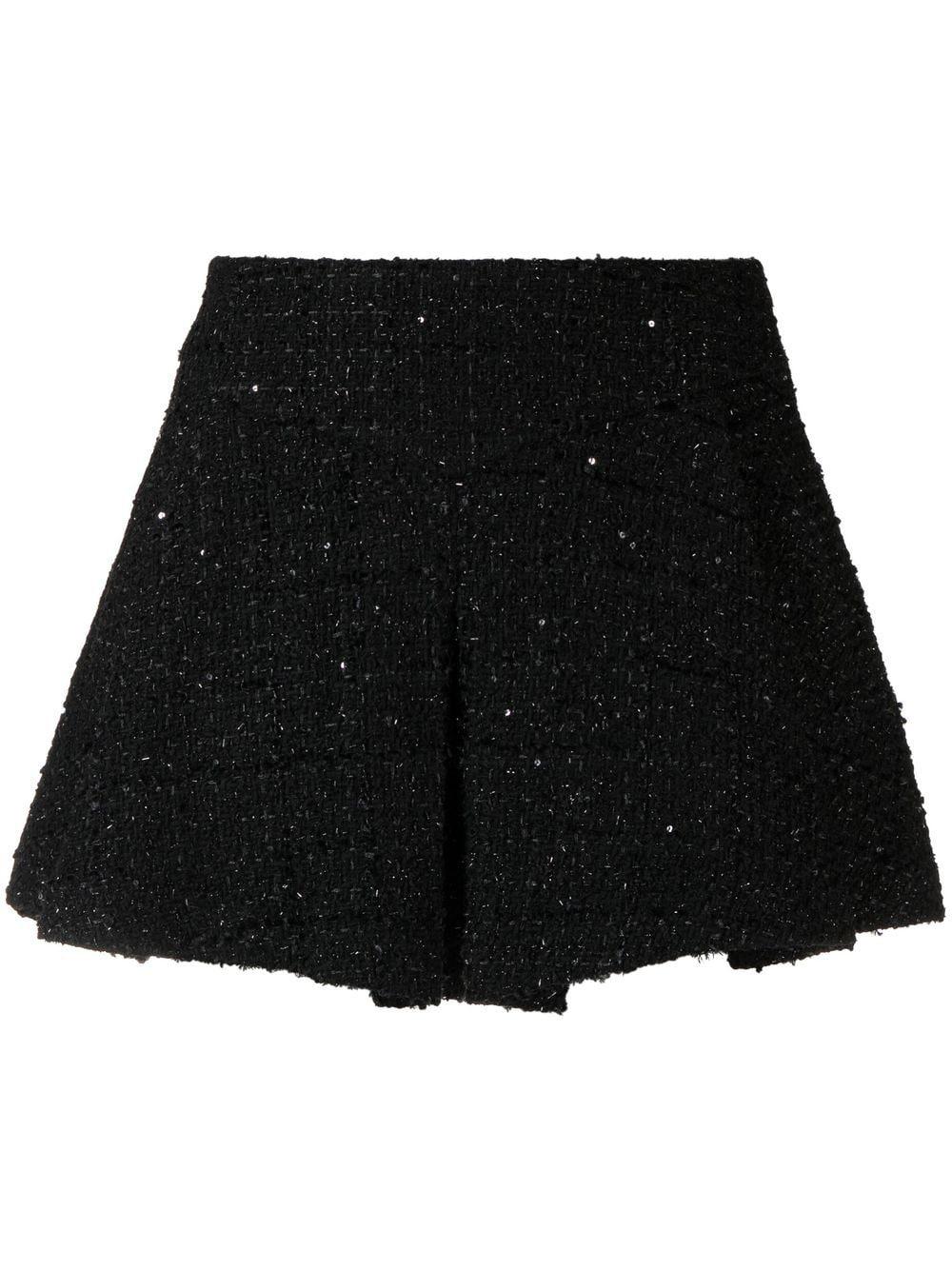 Maje Sequin-embellished Tweed Shorts in Black | Lyst