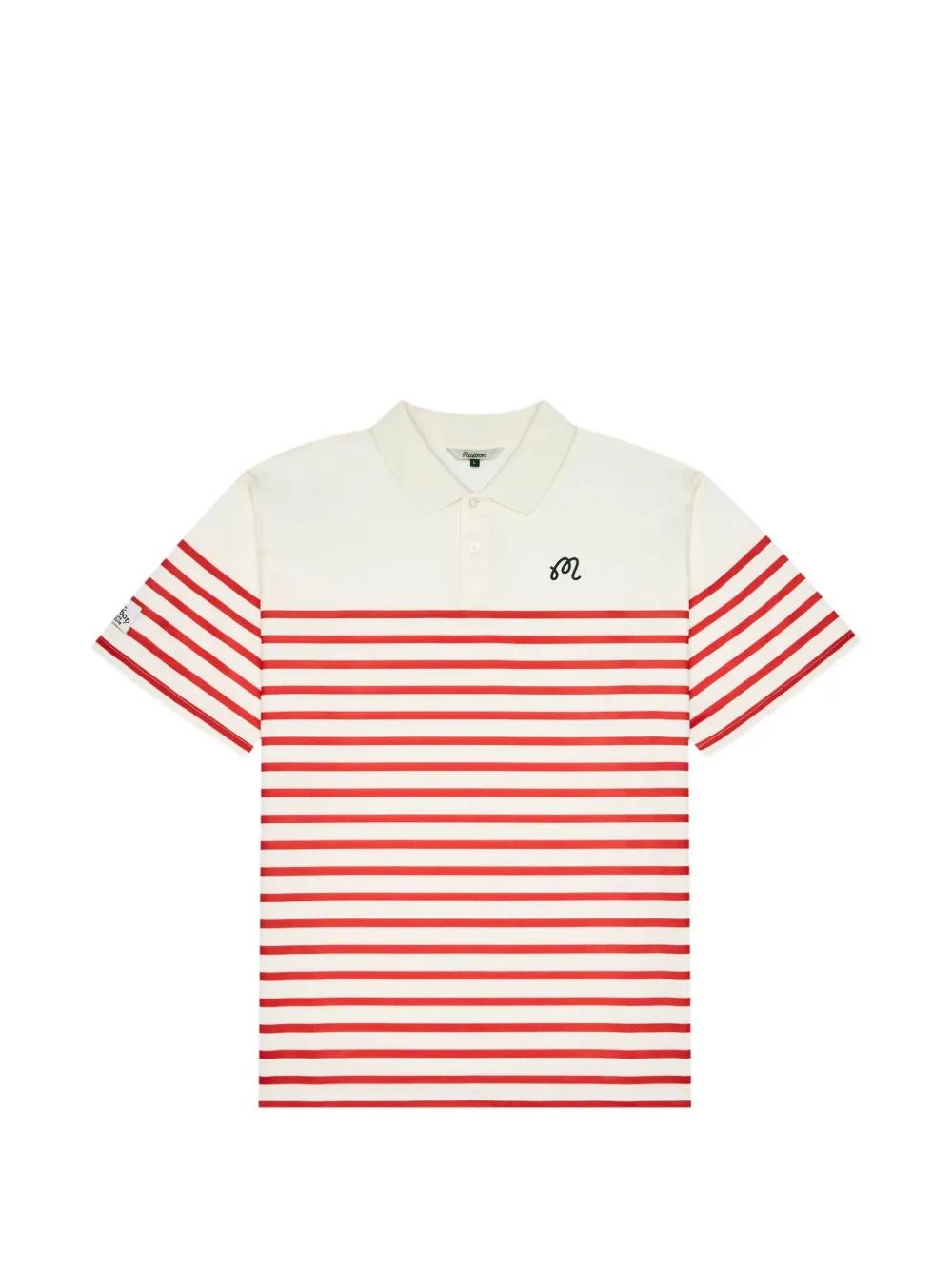Malbon Golf Striped-Pattern Polo Shirt in Pink for Men | Lyst