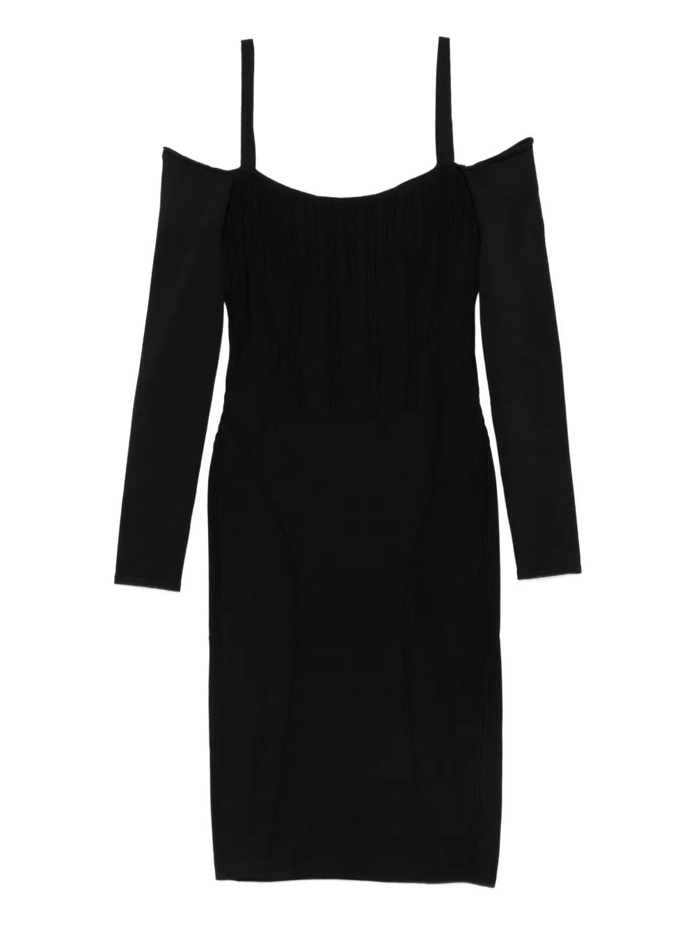 mugler ribbed dress Mugler Metallic Loop Detail Ribbed Dress ($501) liked on Polyvore featuring dresses, black, metallic dress, rib dress, thierry mugler dress, ribbed dress and thierry mugler