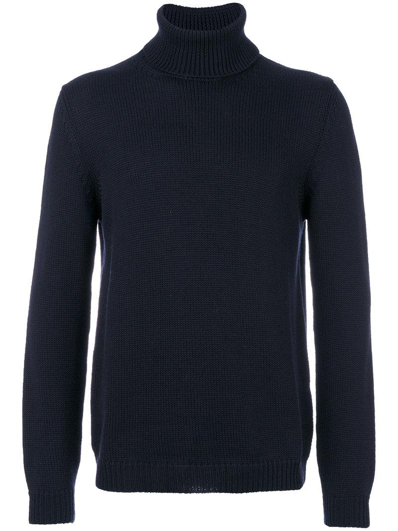 Lyst - Roberto Collina Roll Neck Jumper in Blue for Men