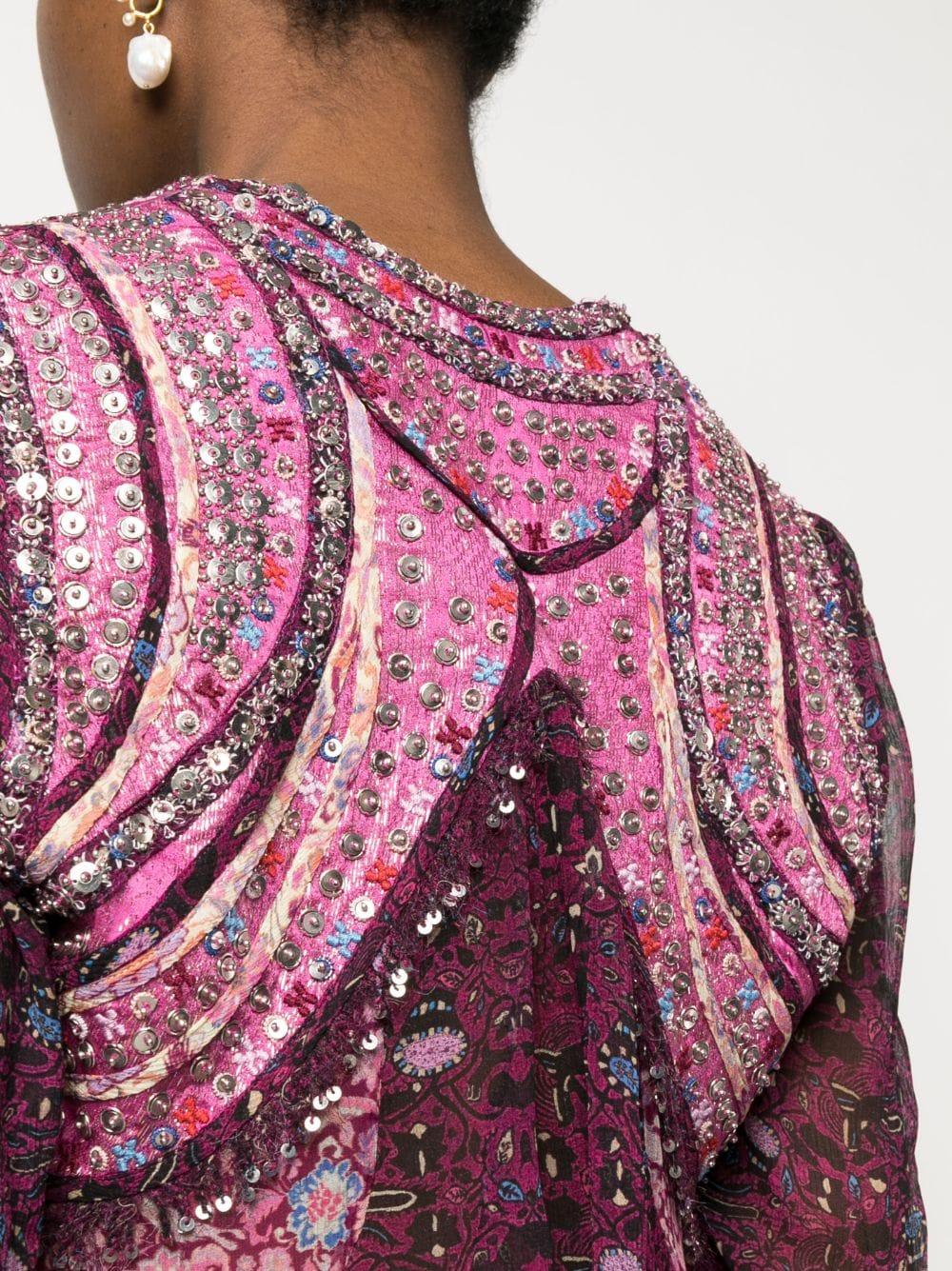 送料関税込み★ISABEL MARANT★Olayaクロップドシルクジャケット Isabel Marant Olaya Sequin-embellished Cropped Jacket in