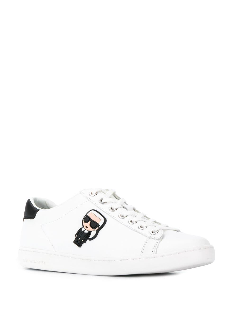 Karl Lagerfeld Leather Iconic Cupsole Sneakers in White - Lyst