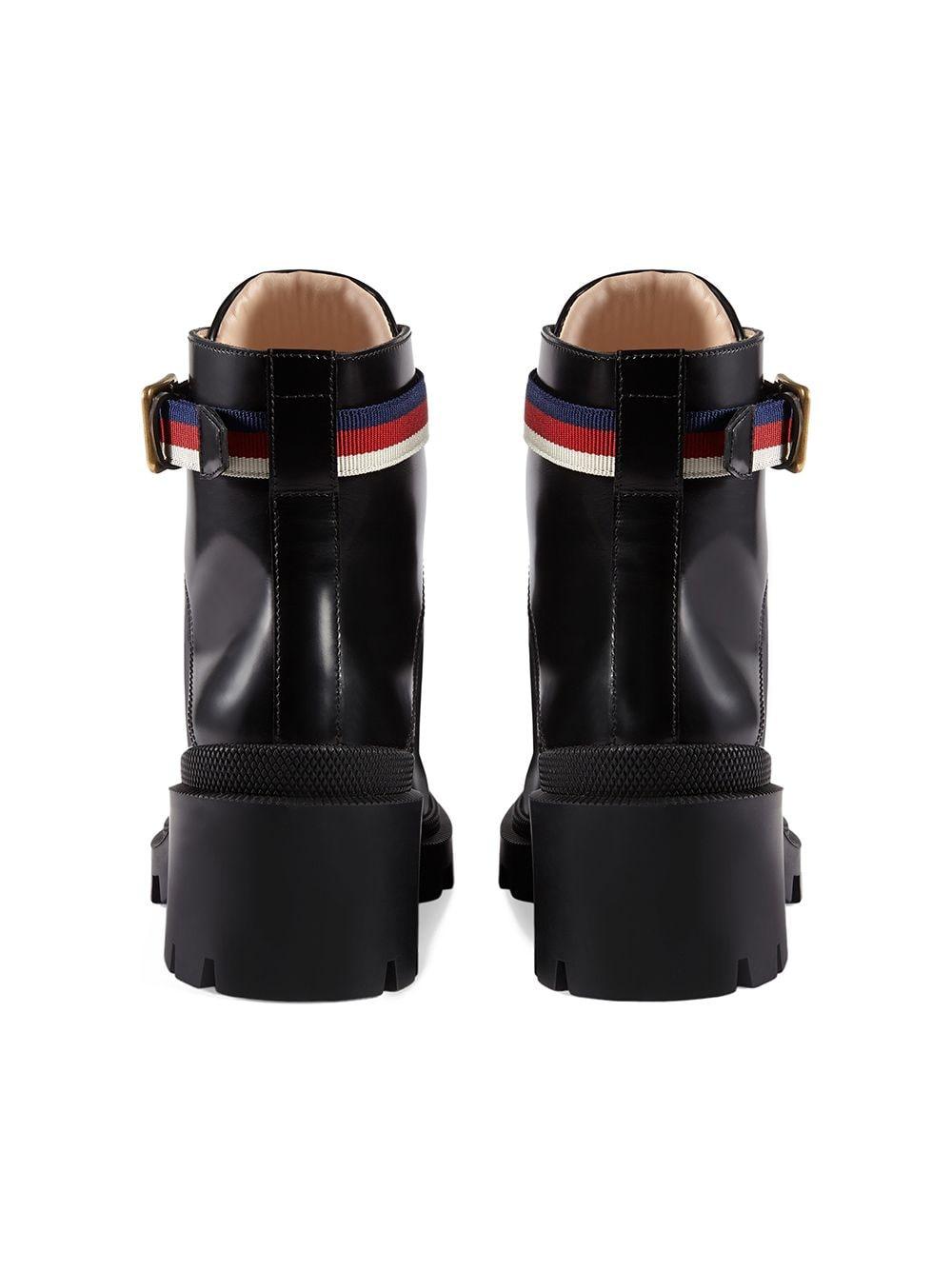 leather ankle boot with sylvie web dupe