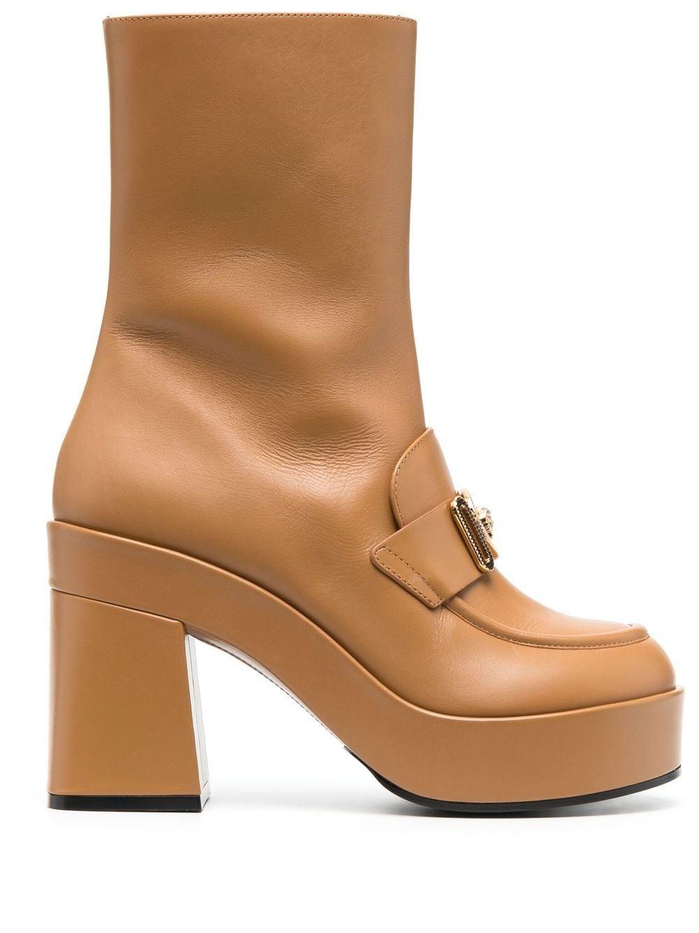 Versace Leather Medusa Biggie Platform Boots in Brown Lyst UK